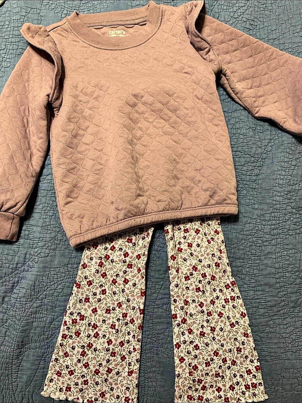 Carter's Girls Floral Matching Set Purple Size 3T/3A